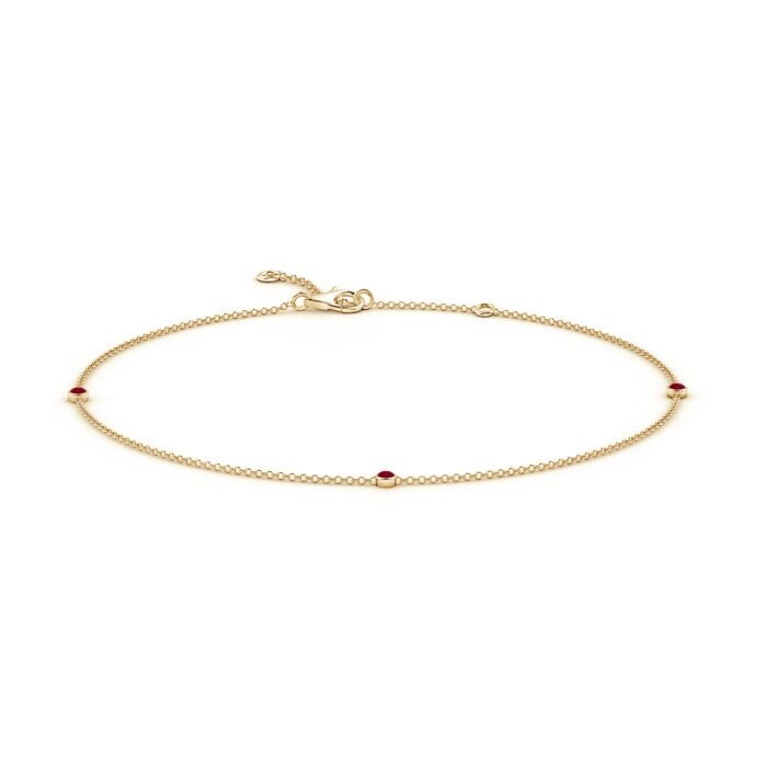 2mm aaaa ruby yellow gold bracelet