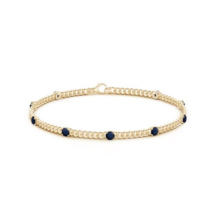 3.1mm a blue sapphire yellow gold bracelet 2