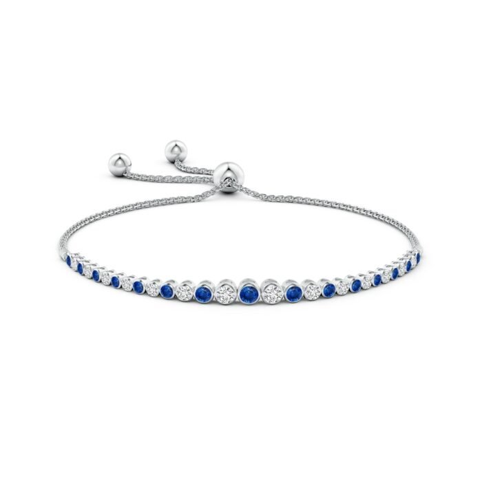 3.1mm aaa blue sapphire white gold bracelet 2