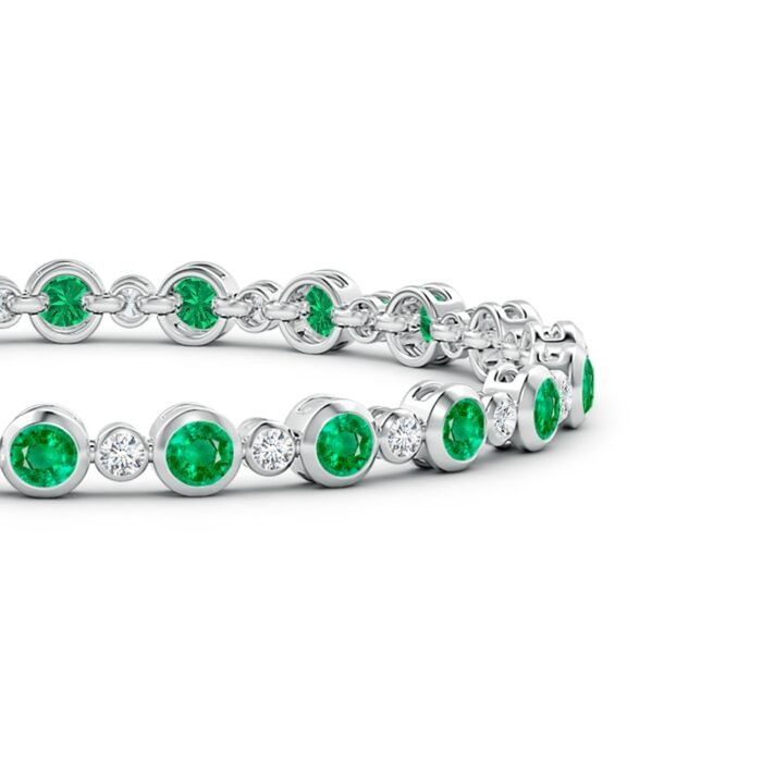 3.5mm aaa emerald white gold bracelet 2
