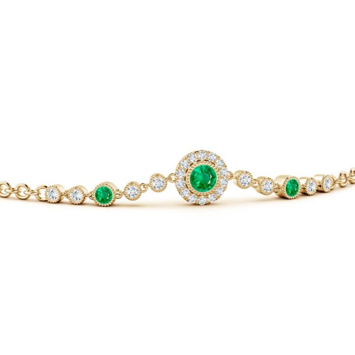 3.5mm aaa emerald yellow gold bracelet 2