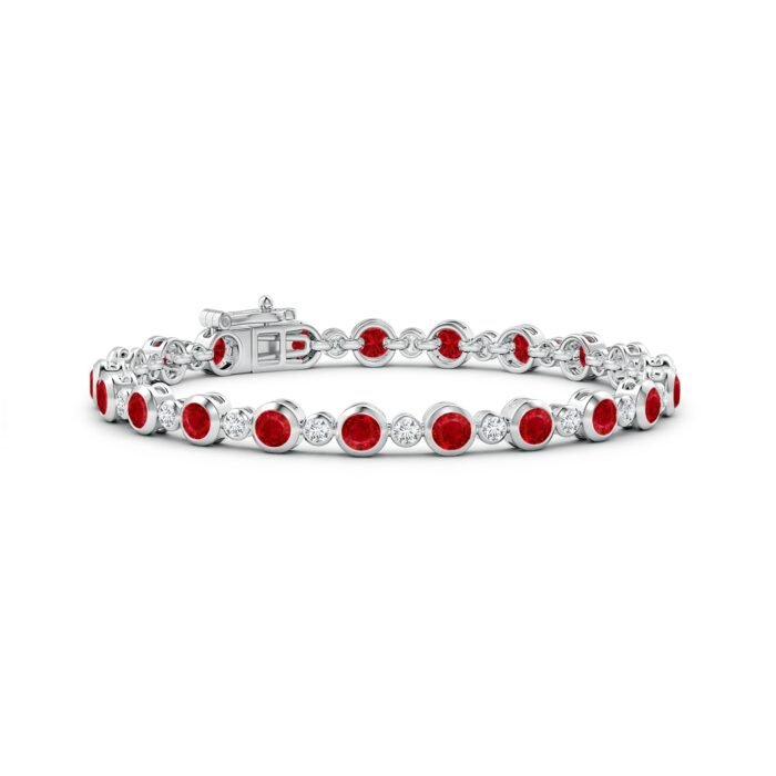 3.5mm aaa ruby white gold bracelet 1