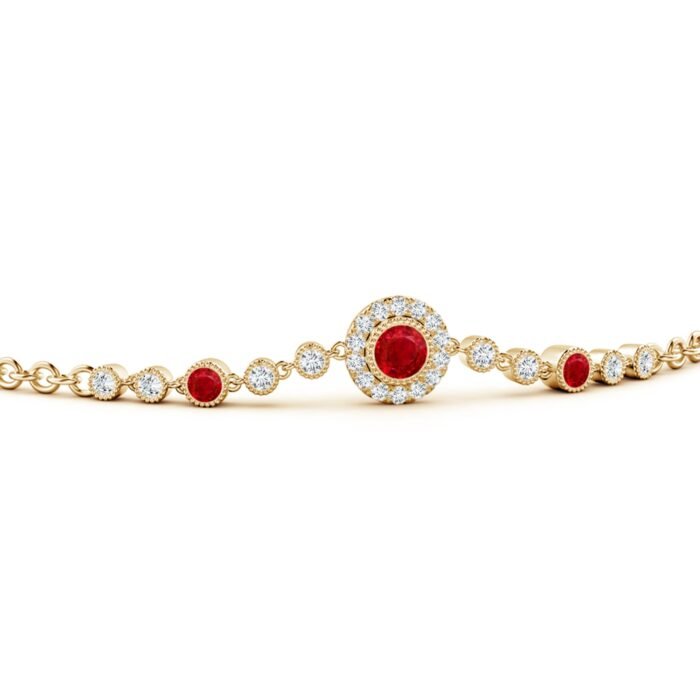 3.5mm aaa ruby yellow gold bracelet 2