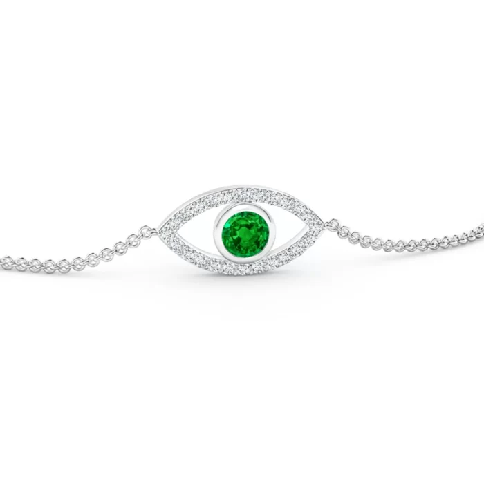 3.5mm aaaa emerald white gold bracelet 2