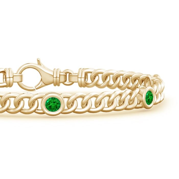 3.5mm aaaa emerald yellow gold bracelet 2