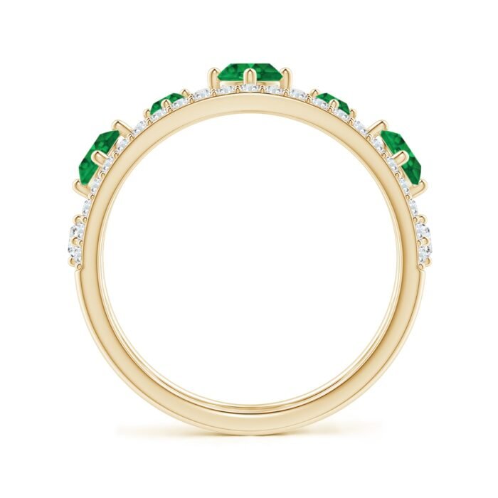 3.8mm aaa emerald yellow gold ring 2