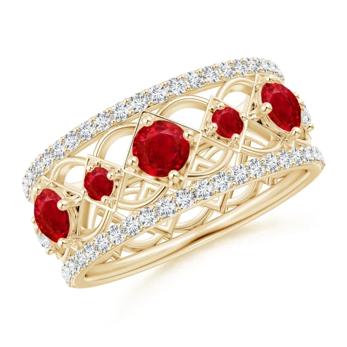 3.8mm aaa ruby yellow gold ring 1