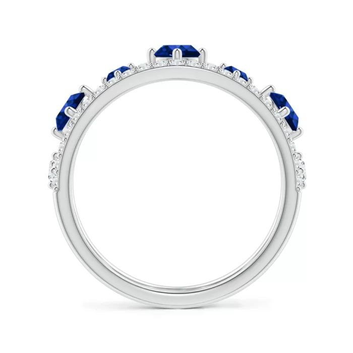3.8mm aaaa blue sapphire white gold ring 2