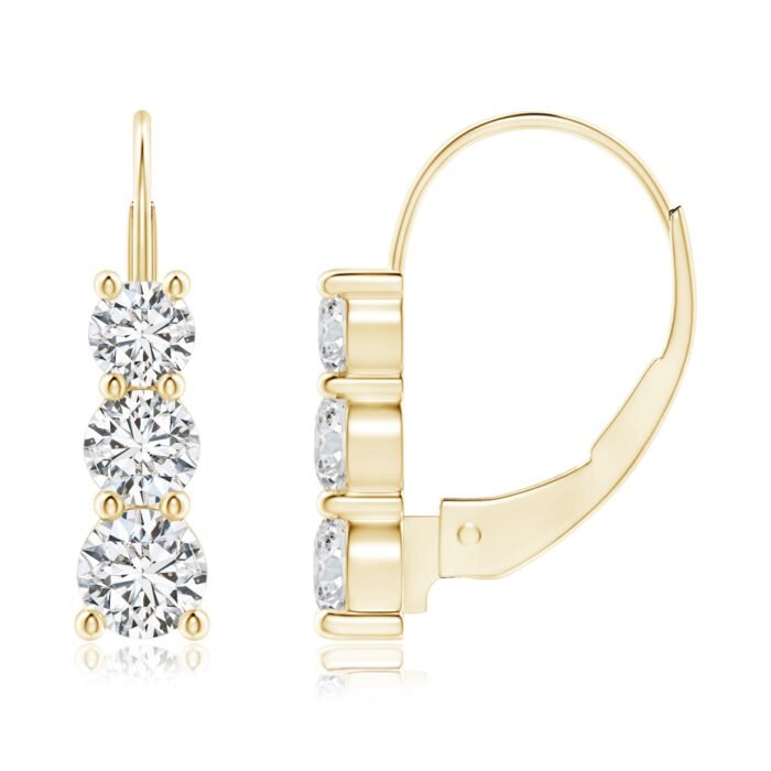 3.8mm hsi2 diamond yellow gold earrings