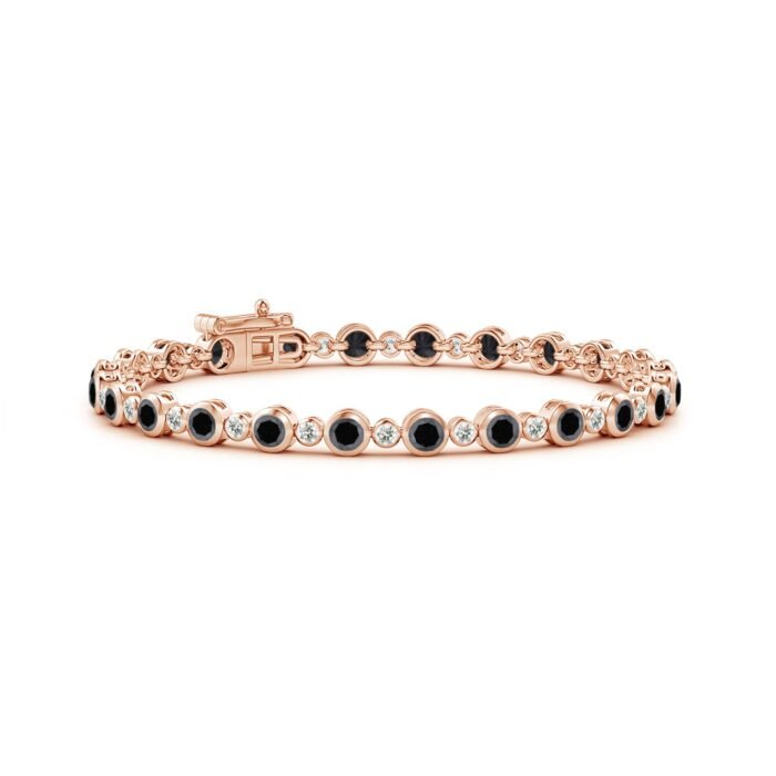 3mm a enhanced black diamond rose gold bracelet
