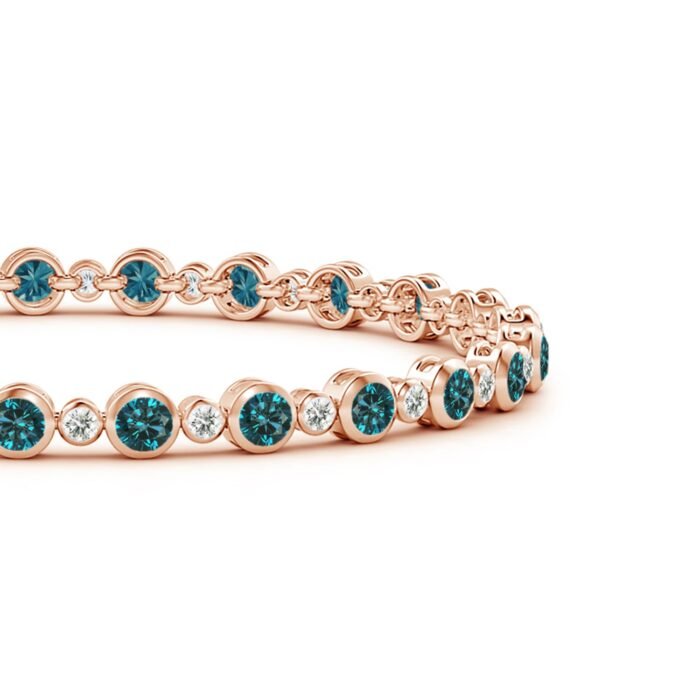 3mm aa enhanced blue diamond rose gold bracelet 200