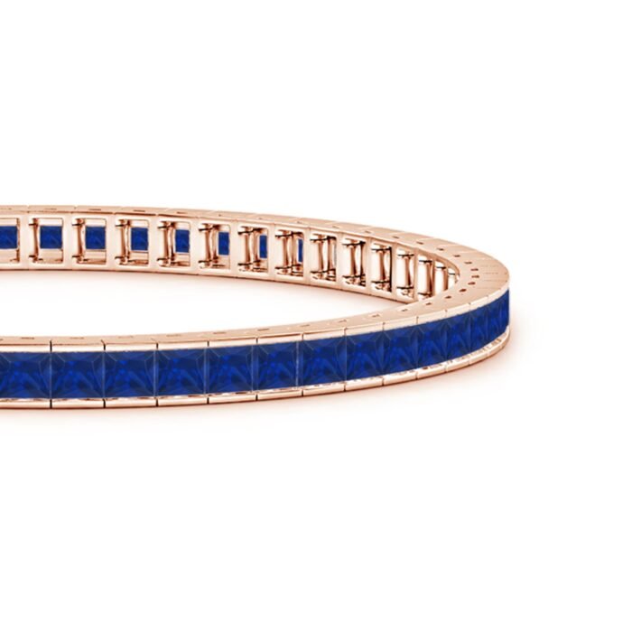 3mm aaa blue sapphire rose gold bracelet 2