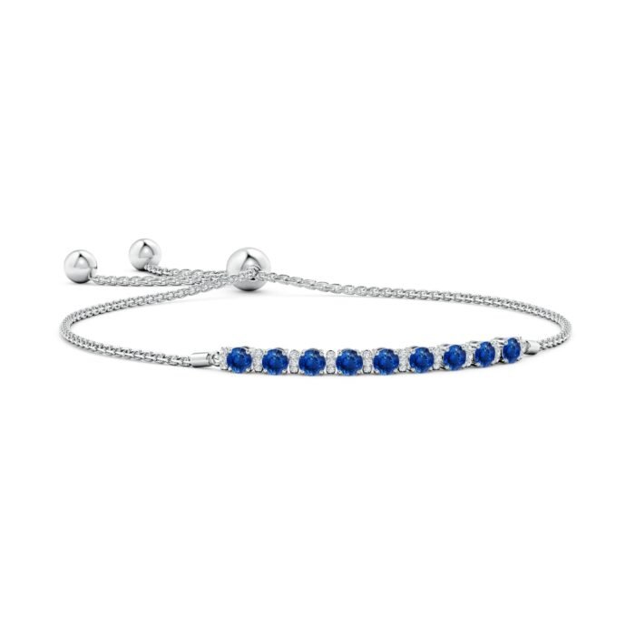 3mm aaa blue sapphire white gold bracelet 1