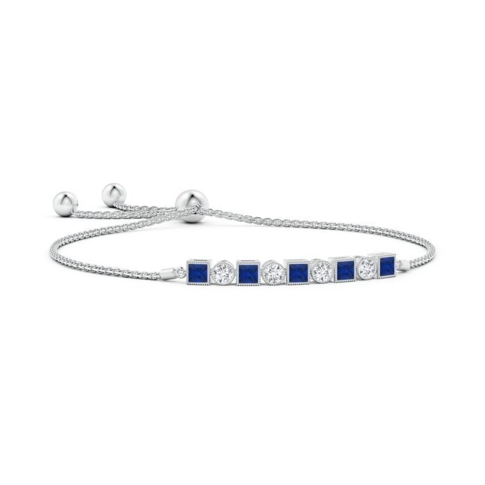 3mm aaa blue sapphire white gold bracelet 4