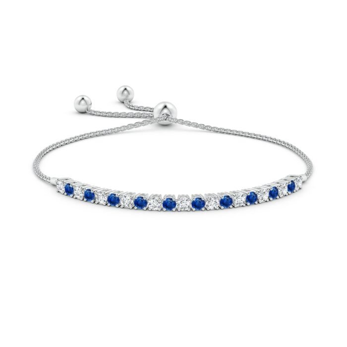 3mm aaa blue sapphire white gold bracelet 2 2