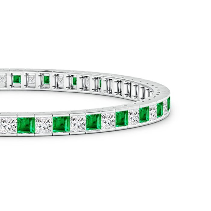 3mm aaa emerald white gold bracelet 2 1