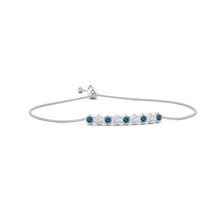 3mm aaa enhanced blue diamond white gold bracelet 1