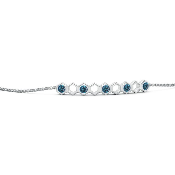 3mm aaa enhanced blue diamond white gold bracelet 2