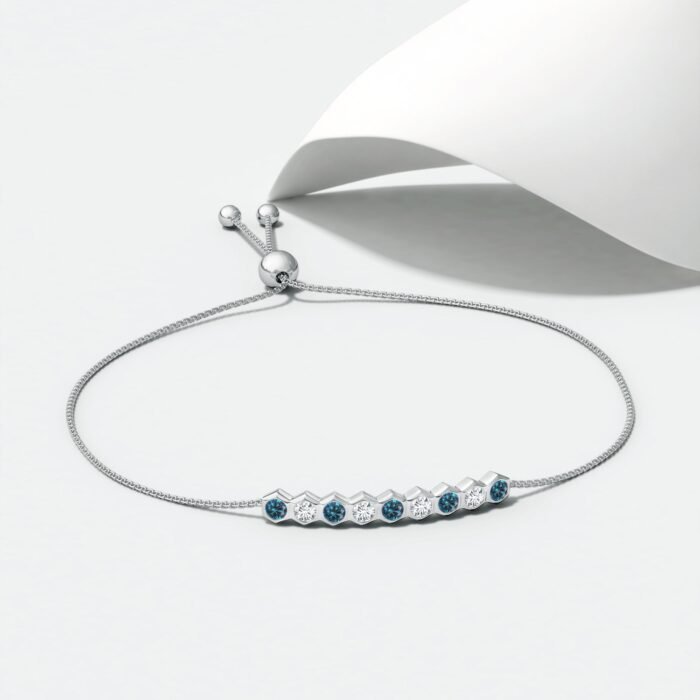 3mm aaa enhanced blue diamond white gold bracelet 4 1