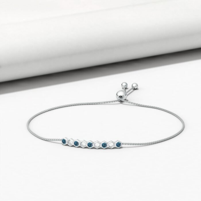 3mm aaa enhanced blue diamond white gold bracelet 4