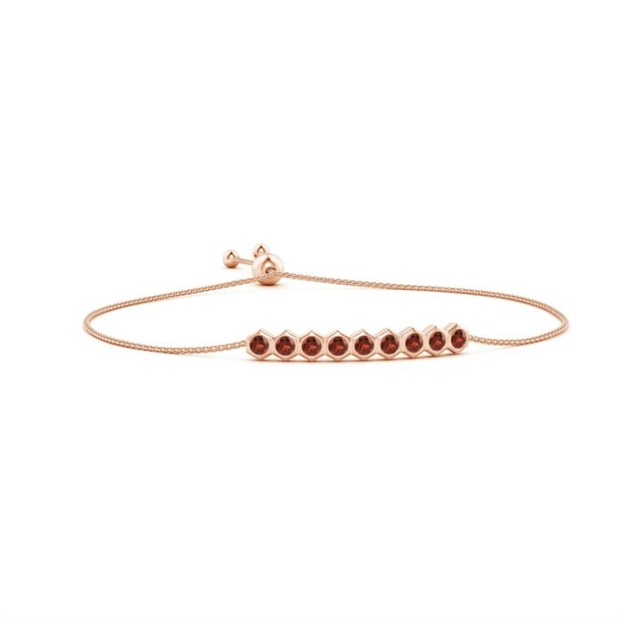 3mm aaa garnet rose gold bracelet