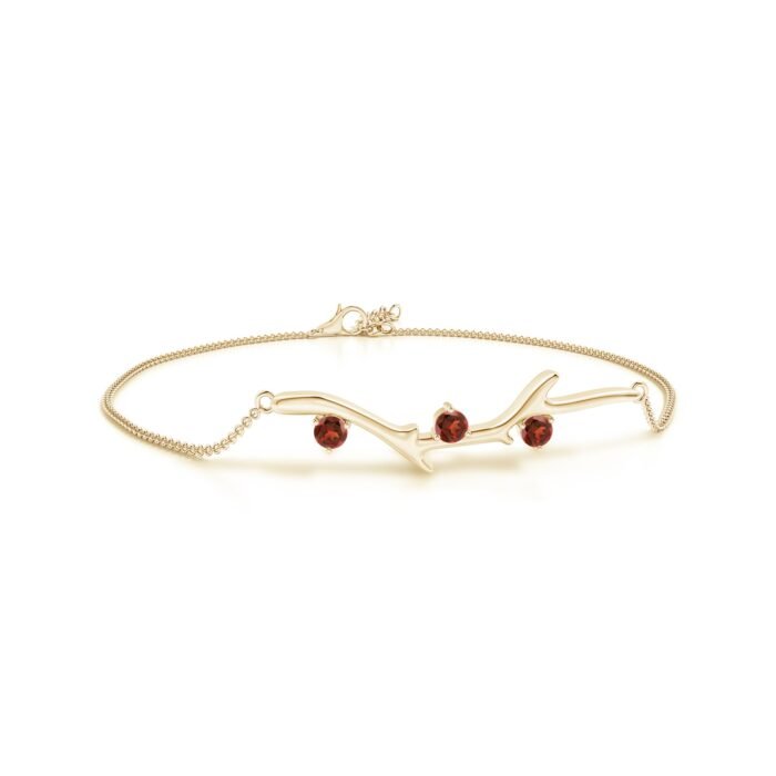 3mm aaa garnet yellow gold bracelet