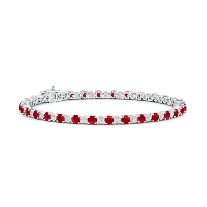 3mm aaa ruby white gold bracelet 1