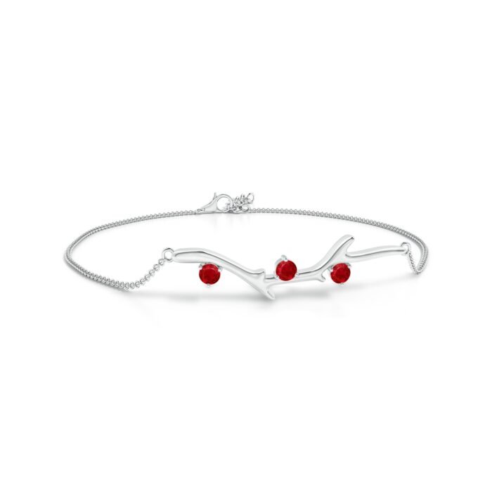 3mm aaa ruby white gold bracelet