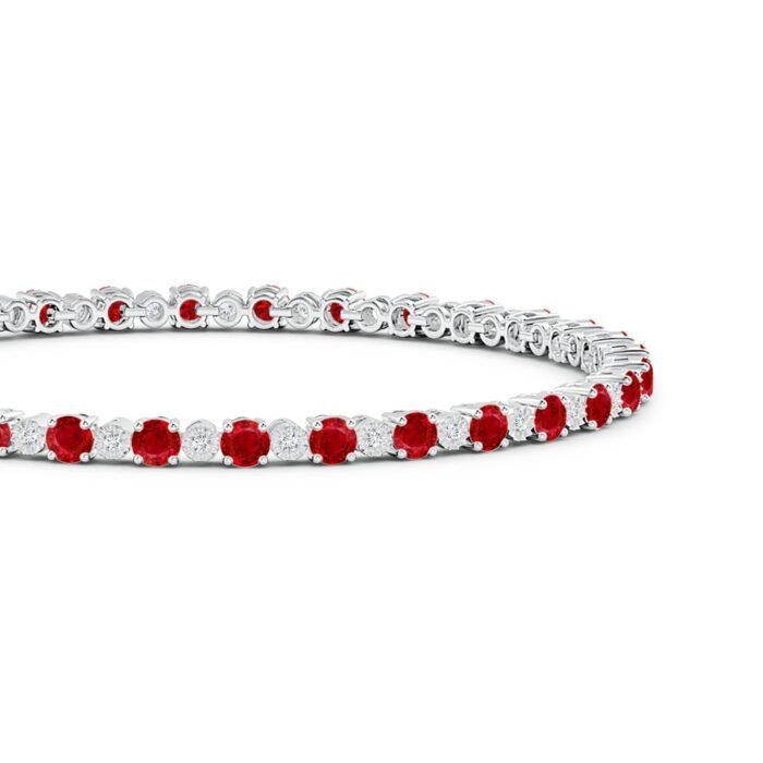 3mm aaa ruby white gold bracelet 2 1