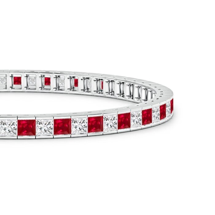 3mm aaa ruby white gold bracelet 2 3