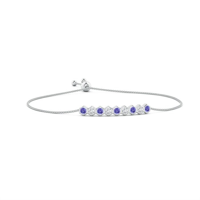 3mm aaa tanzanite white gold bracelet