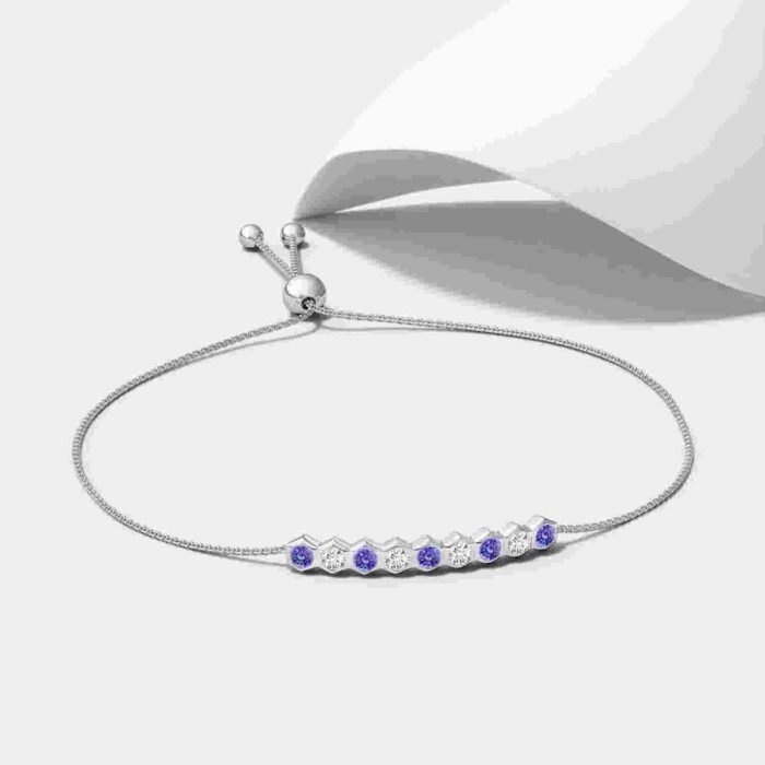 3mm aaa tanzanite white gold bracelet 4