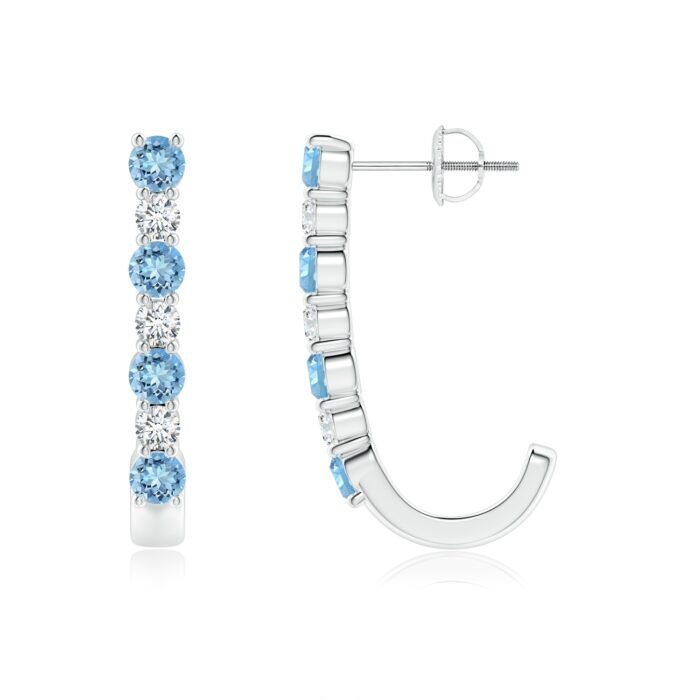 3mm aaaa aquamarine white gold earrings