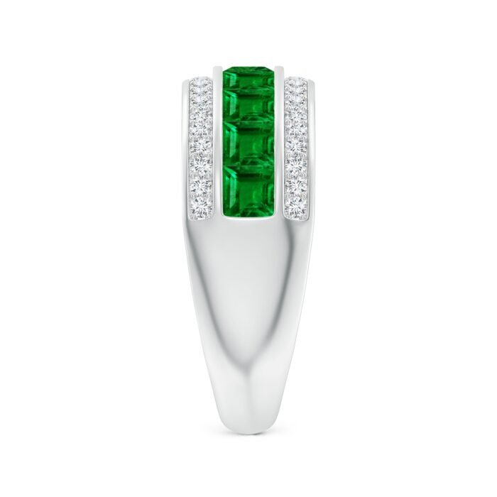 3mm aaaa emerald white gold ring 3