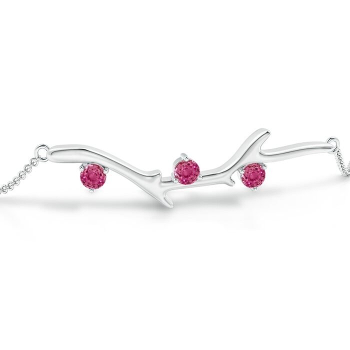 3mm aaaa pink sapphire white gold bracelet 2