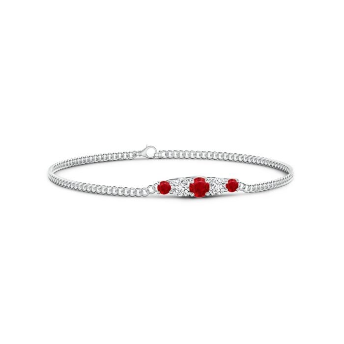 4.5mm aaa ruby white gold bracelet