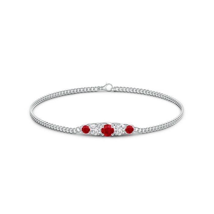 4.5mm aaa ruby white gold bracelet 2