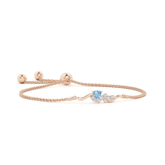 4mm aaa aquamarine rose gold bracelet
