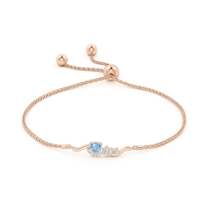 4mm aaa aquamarine rose gold bracelet 2
