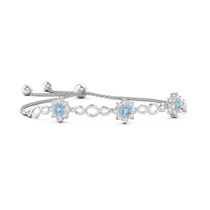 4mm aaa aquamarine white gold bracelet