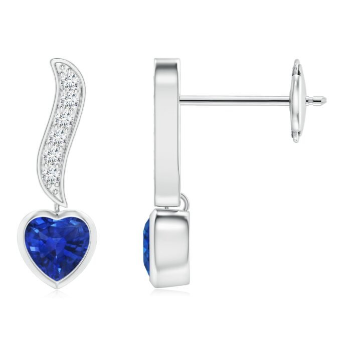 4mm aaa blue sapphire white gold earrings 1