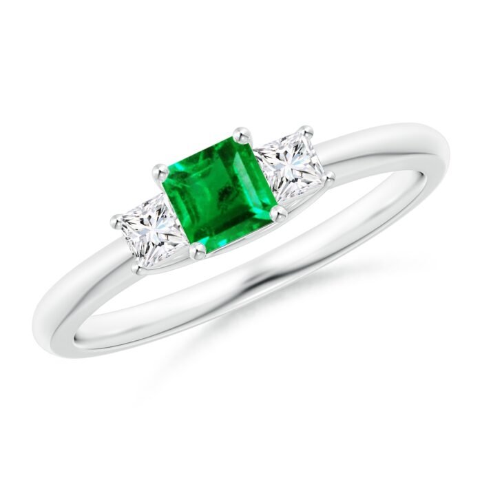 4mm aaa emerald p950 platinum ring