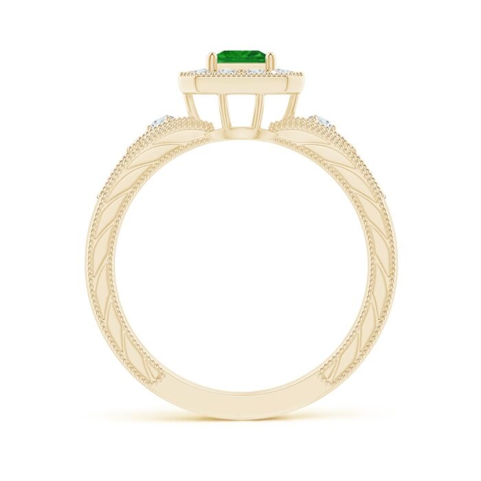 4mm aaa emerald yellow gold ring 2