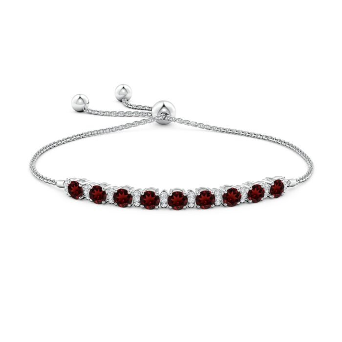 4mm aaa garnet white gold bracelet 2 1