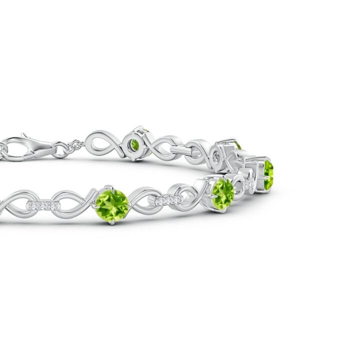 4mm aaa peridot white gold bracelet 2