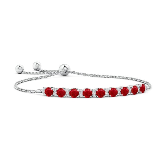 4mm aaa ruby white gold bracelet