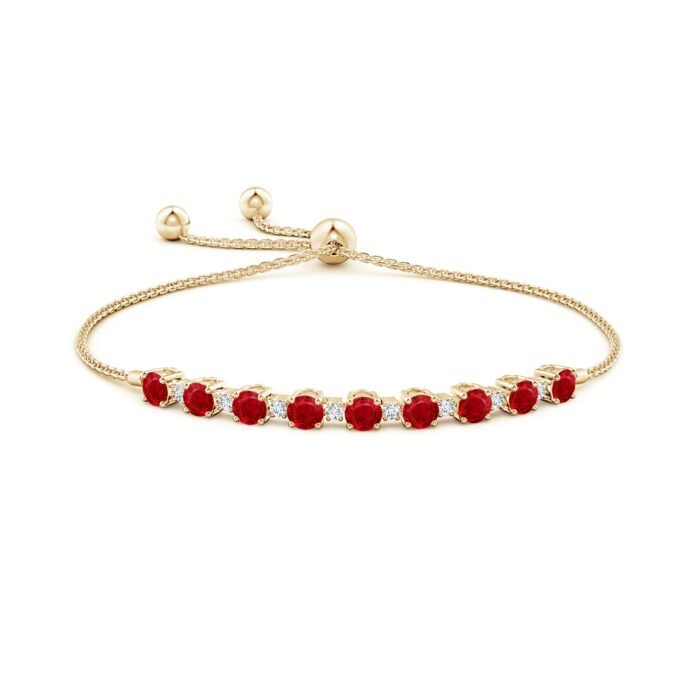 4mm aaa ruby yellow gold bracelet 2