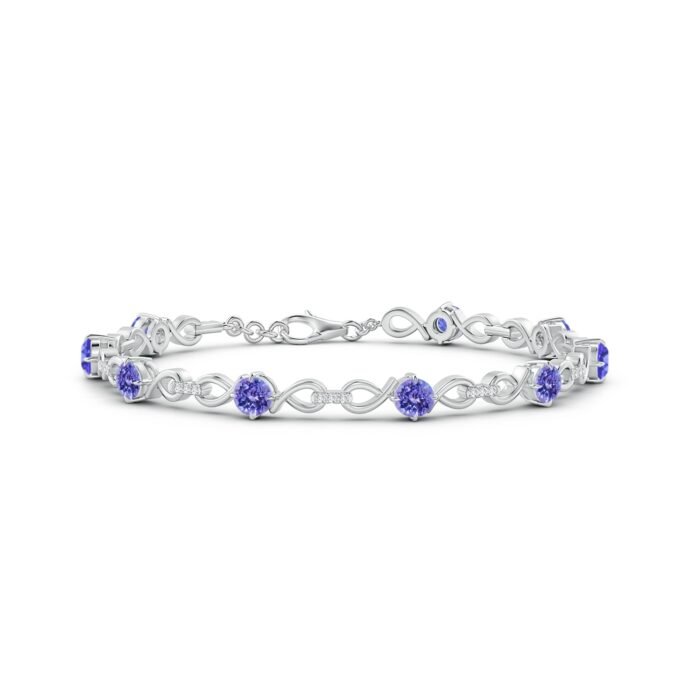 4mm aaa tanzanite white gold bracelet