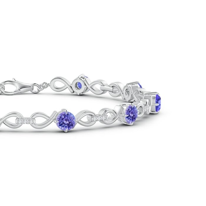 4mm aaa tanzanite white gold bracelet 2