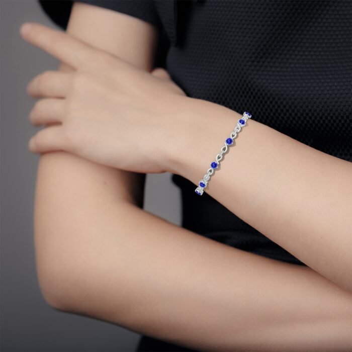 4mm aaa tanzanite white gold bracelet 3